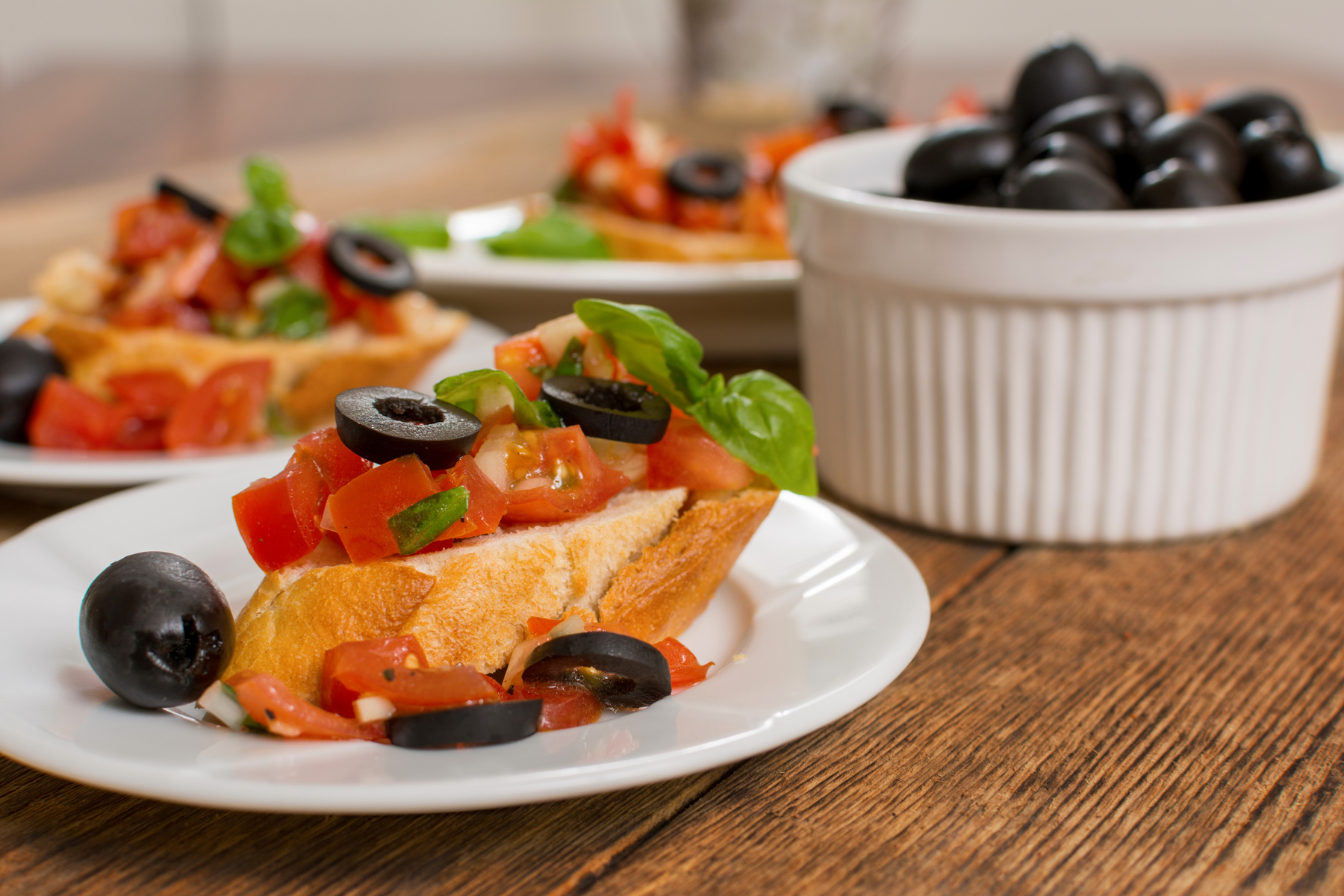 Bruschetta and olives