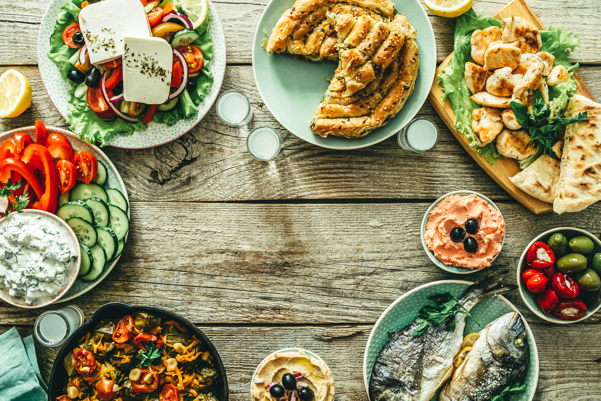 Selection of Traditional Greek Food 