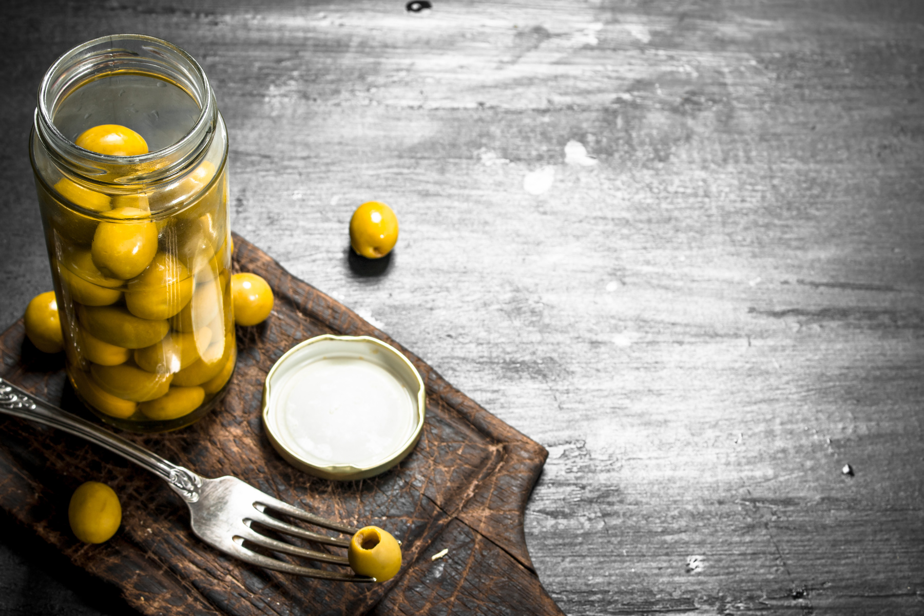 Pickled Olives in a Jar